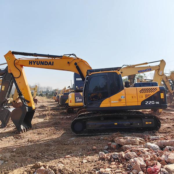 Middle 22T Used Hyundai 220 9s Excavator Korea Imported Cylinder Digger Machine