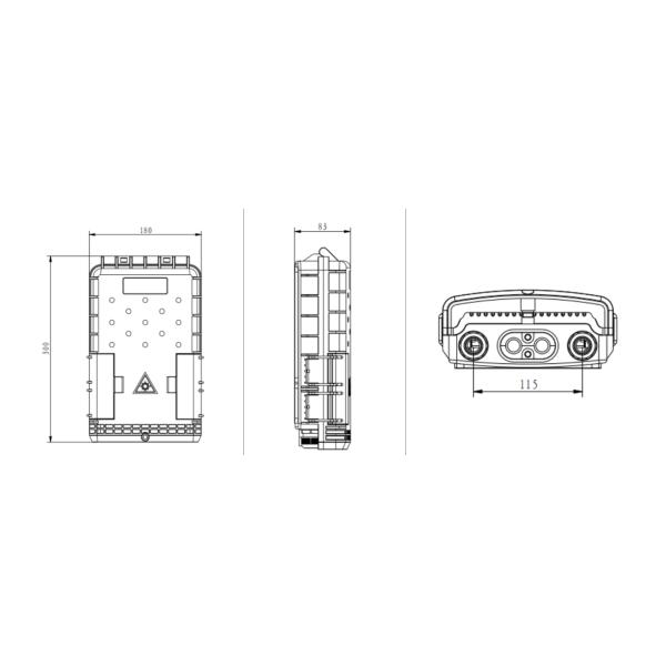 Boîte de distribution optique de fibre de 16 noyaux