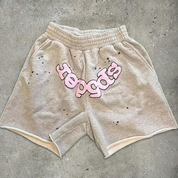 Light Men'S French Terry Shorts Dark Graphic Puff Print Joggers Sports Workout Sweat Shorts Streetwear Cotton Fleece