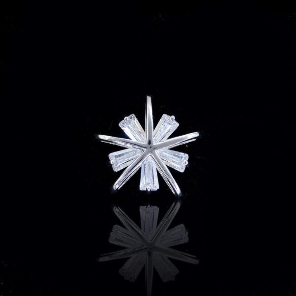 White Gold 925 Silver Cubic Zirconia Pendant Tree Shape Christmas Gift For Girl