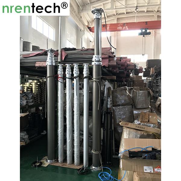9m tower light pneumatic telescopic mast/ inside electric wires/ aluminum telescoping mast