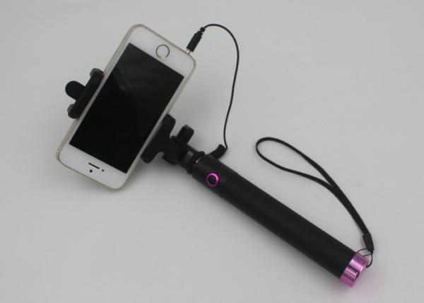 Black Aluminum Cable Take Pole Selfie Stick For Smart Phone Camera Tripod