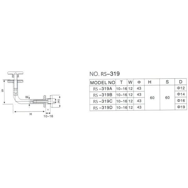 Handrail bracket glass to glass connector RS319, stainless steel SS304,SS201,Finishing satin, mirror