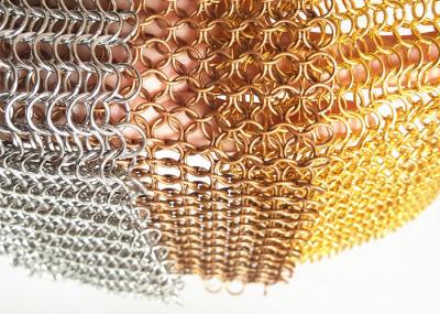 Malha de aço inoxidável para fachadas, cortina de cobre do anel do metal do anel de Chainmail do metal