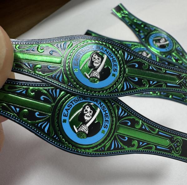 2025 Premium Custom Cigar Ring Label Sticker Waterproof Personalized Branding OEM UV Printed Cigar Ring Gifts of Cigar Label Sticker