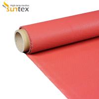 Petit pain couvrant de la fibre de verre 3784 de soudure enduite de silicone rouge de tissu
