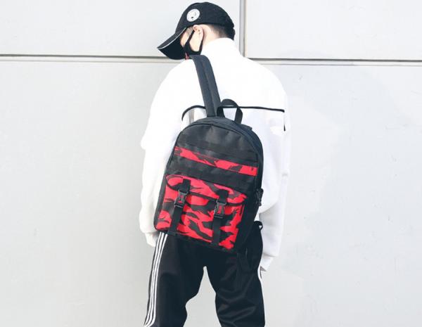 New camo printed backpack fashion contrast color student bag large outdoor leisure travel backpack