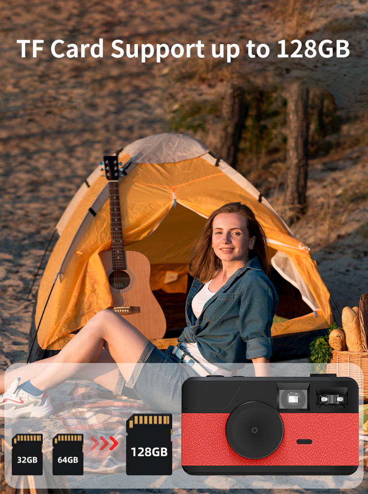 Retro Screenless Digital Camera Screen-free 8 Mode Filters Without Screen 8MP Photo with Photo Counter LED Flash Camping Camera