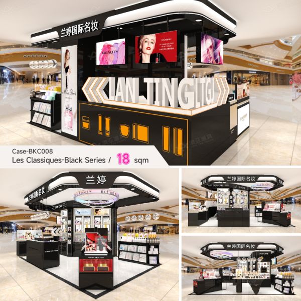 Makeup Product Display Shelves Cosmetic Mall Kiosk Gondola Retail Fixtures