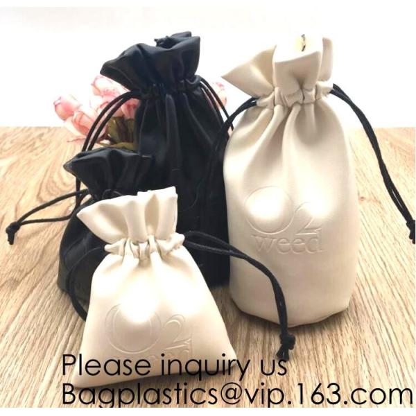 promotional fancy small waterproof black pu drawstring leather bag for money,logo making for promotion PU drawstring bag