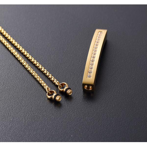 Silver/Gold/Rose Gold Black Memorial Bangle With Clear Stone Cremation Bracelet For Ashes