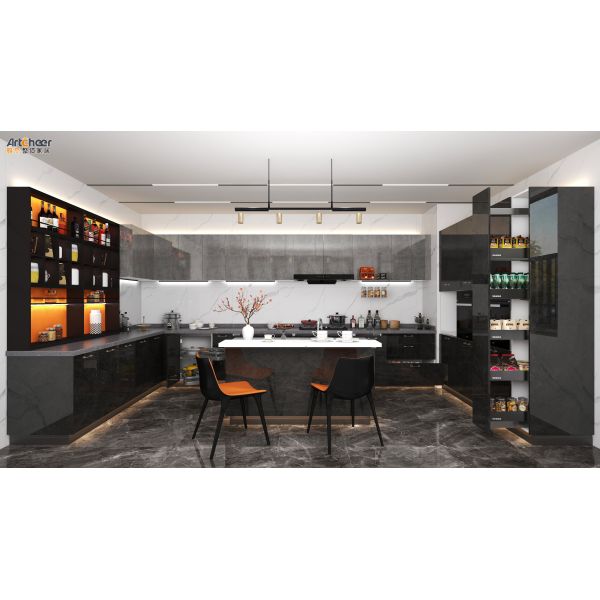 Eco-Friendly U Shape Kitchen Cabinet with 5 Year Warranty and Customizable Size