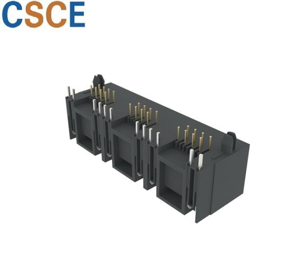 Tab Up 1*3 RJ45 Network Jack , 8P8C Network Connector RJ45 Voltage Rating 125v