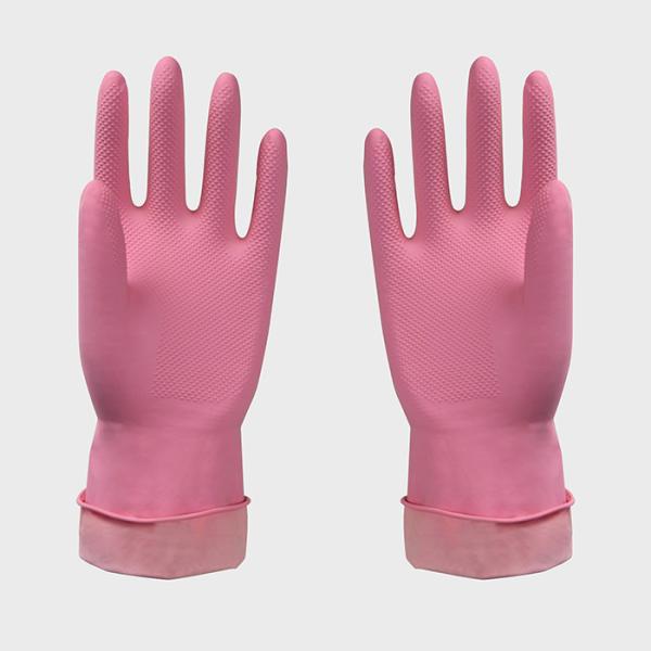 Pink Flock Lined Multi Purpose L50g Latex Cleaning Gloves