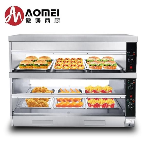 2-Tray Elétrico Vidro Quente Alimentos aquecedor Display Vitrine Intervalo de temperatura 30-85 graus
