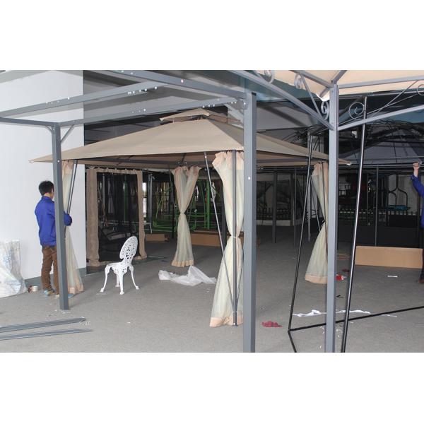 Outdoor Garden Sun Screen Aluminium Gazebo with Collapsible Frame and 3.5*3.5*2.67M Size