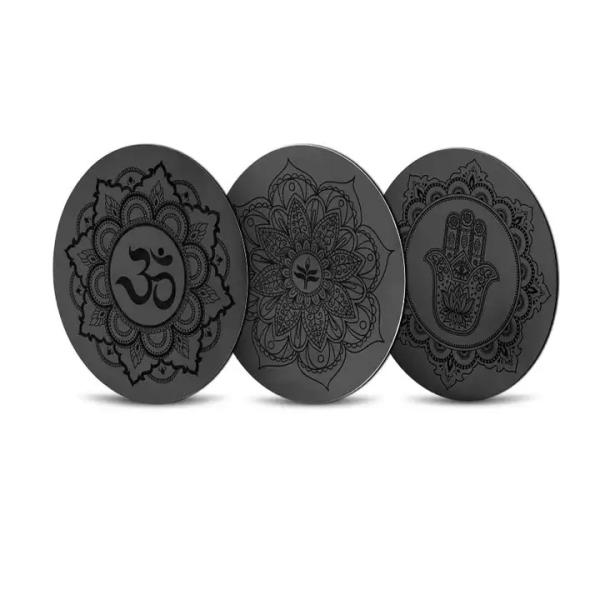 Round Type Non Slip Custom Printed Fitness Gym Sports 4 mm Natural Rubber PU Yoga Mat
