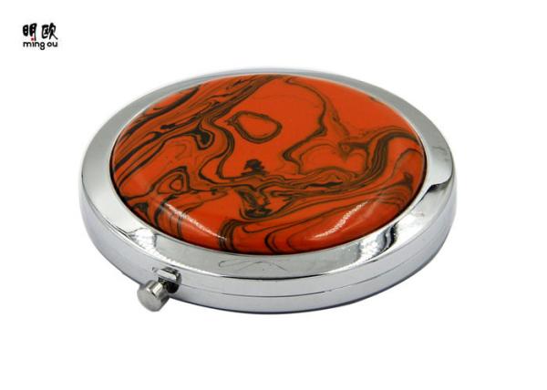 Epoxy Sticker Design Portable Travel Makeup Mirror , Small Compact Vanity Mirror