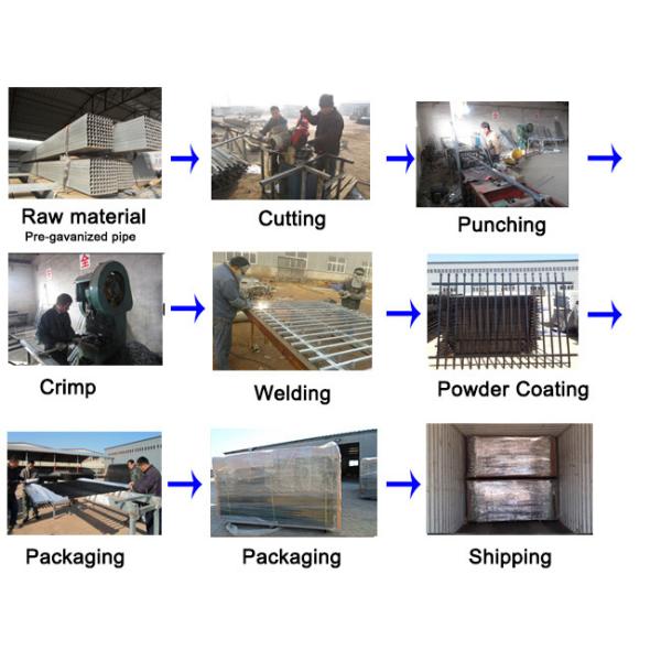 Zinc Steel Courtyard Block Building Wrought Iron Picket Fence High Strength