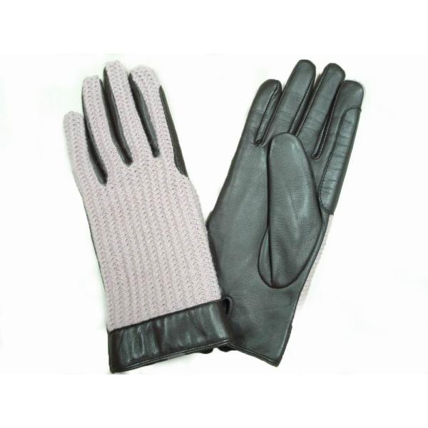 2017 Fashionable Finger lady Leather Knitted Back glove