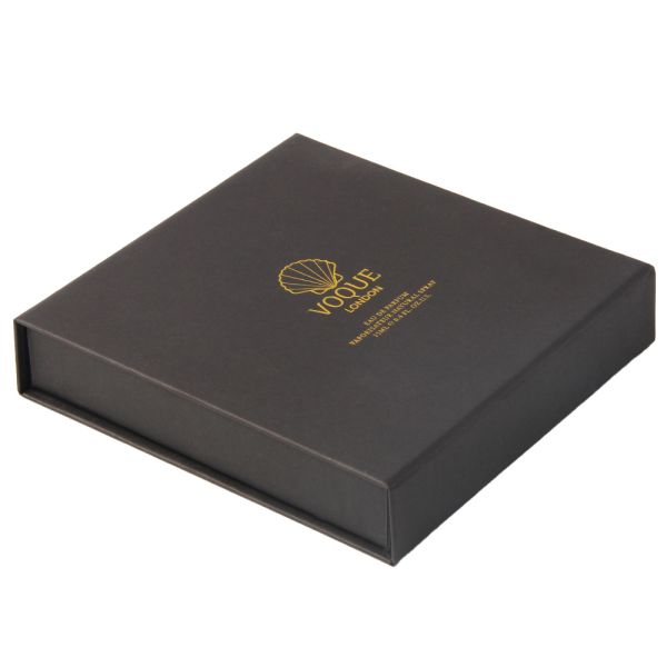 Customize Black Card Paper Gift Box Hot Stamping Logo Flip Lid Gift Box Easy Accessory