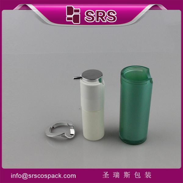A021 15ml 30ml 50ml painting green color airless pump bottle,manufacturing cream bottle