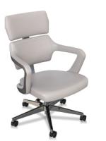 La chaise moyenne en cuir de bureau de douleurs de dos d'unité centrale pivotent chaise en cuir ergonomique