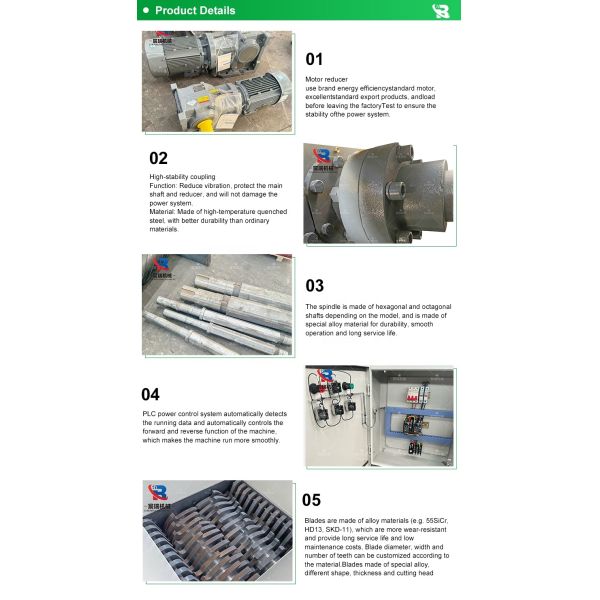 Small-Scale Crushing and Recycling Machine Waste Plastic Metal Cardboard Box Electronic Waste Double-Shaft Shredder