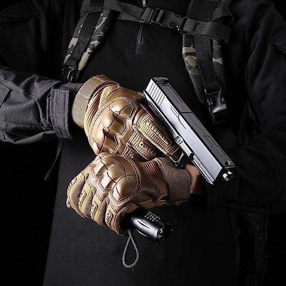 Protective Gear Full Finger Gloves, Motorcycle Tactical Gloves Upgraded Touch Screen Damping Palm Pads Rubber Guard