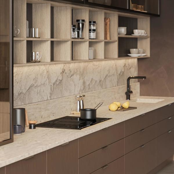 OEM Новые современные матовые отделки роскошные виллы лакированные кухонные шкафы