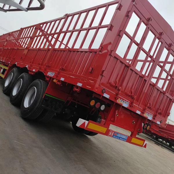 600mm-1700mm Side Wall Height Fence Semi Trailer With 2 Kin Pin And 24V LED Light