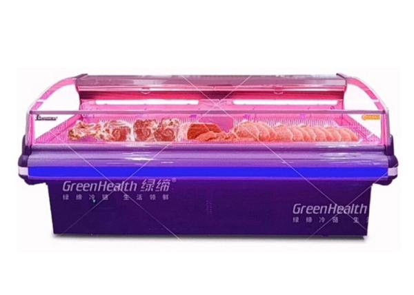 Fan Cooling Hypermarket Open Meat Display Freezer For Butcher Shop