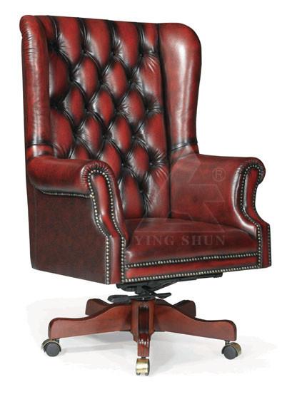 luxury antique classic solid wood chesterfield swivel executive chair