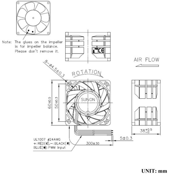 PF60381BX PF60381B1 75.2CFM Industrial Ventilation Fans