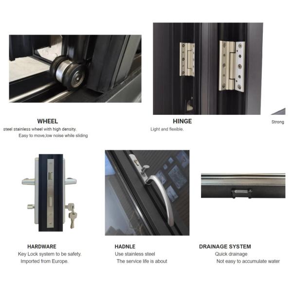 Черные наружные двери из алюминия с двухслойными дверями звукоизоляционные двери из алюминия с двуслойными дверями