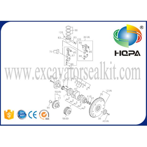 4JB1 Engine piston liner piston ring main bearing connect rod bearing thrust wash