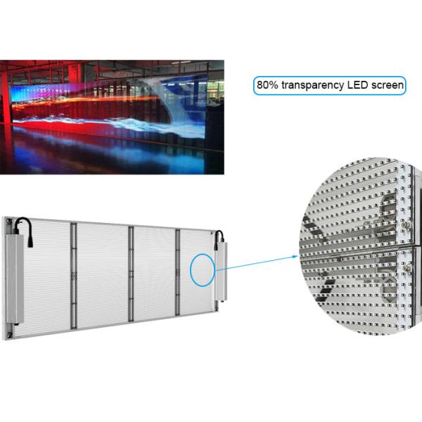 5500 Nits Transparent LED Screens Panel P5mm Retail Shops Advertising 960 x 640mm