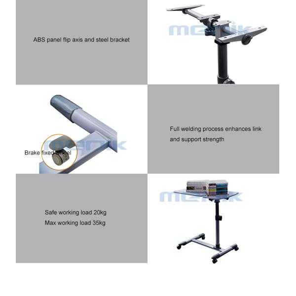 Tilt-Top Medical Adjustable Overbed Bedside Table With Wheels