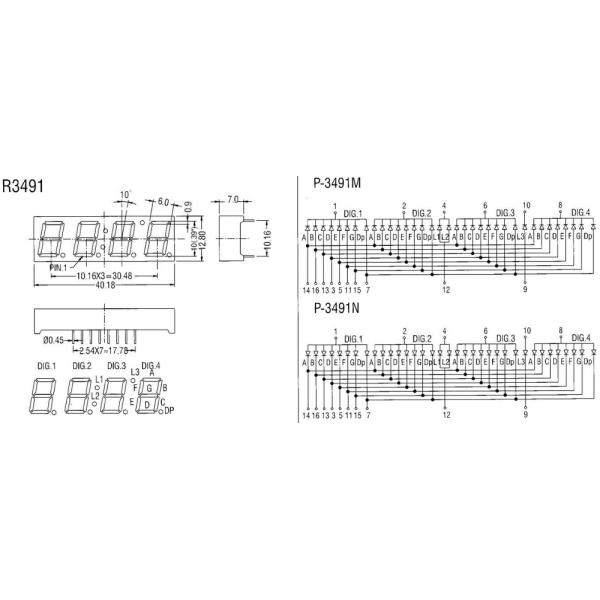 4 Digit LED Segment Display 1.2 Inch 200mcd Seven Segment LED Display
