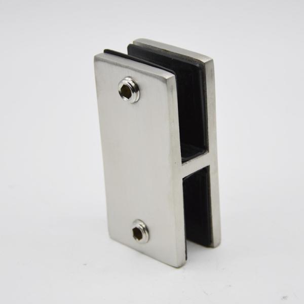 Stainless steel Glass connector 180 degree RS2310, 80X40mm, thickness 5mm, SS304 satin, mirror, black