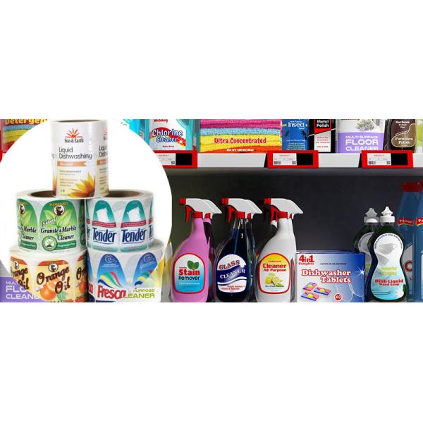 Прямоугольные ярлыки винила BOPP ярлыков CMYK предметов первой необходимости домочадца съемные слипчивые