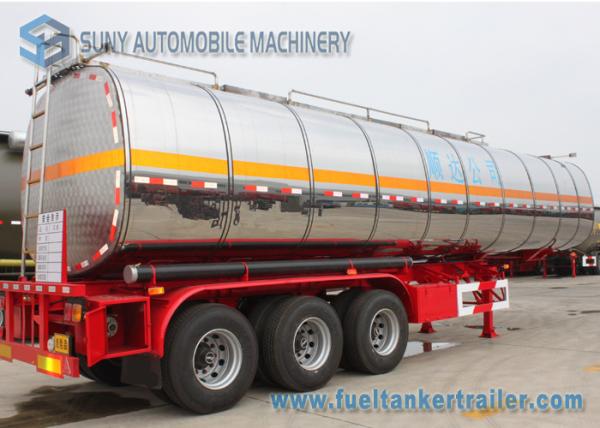 Ellipse Steam Heat Bitumen Tank Trailer , 28000L 2 Axle Semi Truck Trailer