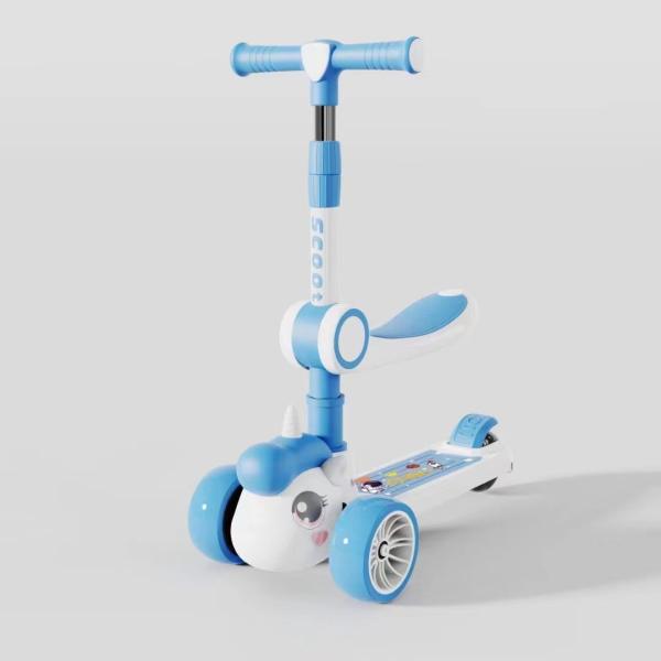 Kids Kick Scooter LED Lighted Wheels And 3 Adjustable Height Handlebars 3 Wheel Bike For Boys And Girls