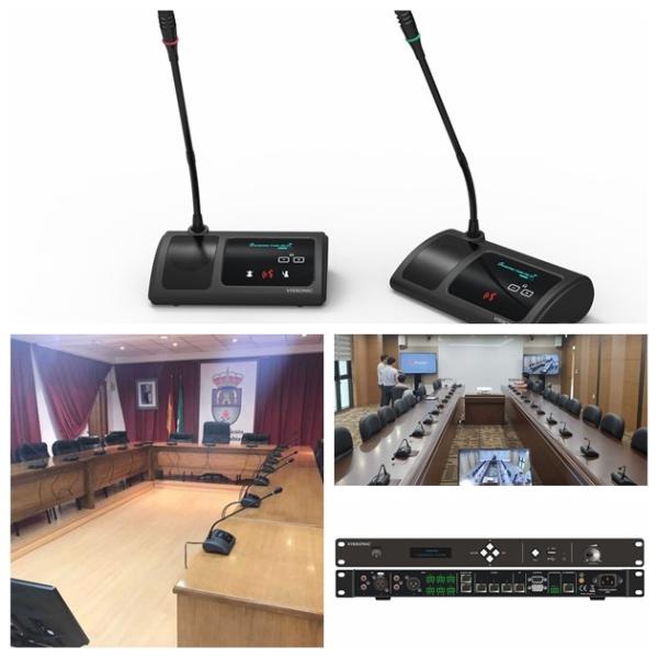 Matériel d'ABS de couleur de noir de système de conférence audio de Digital du réseau CAT5