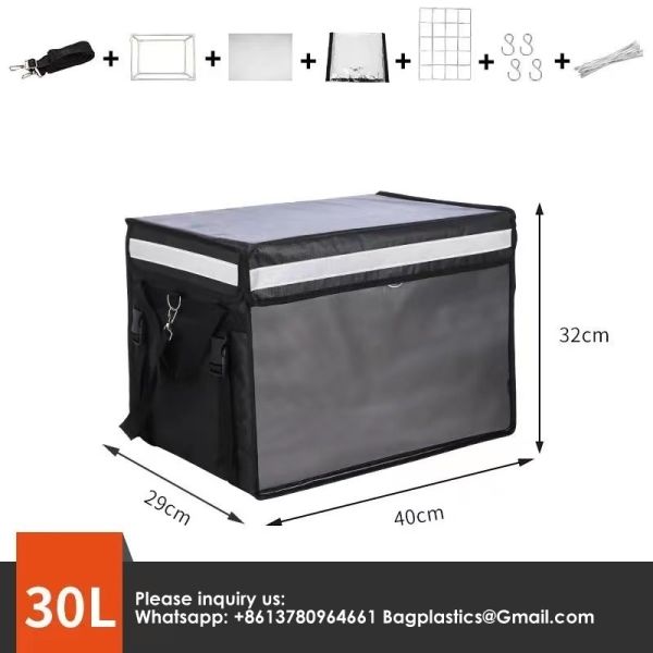 Insulated Food Delivery Bag With 4 Cup Holders/Drink Carriers, Large Catering Thermal Bag, Pizza Warmer Carrying Case, Insulated Hot & Cooler Bags For Beverages, Grocery, Food Transport
