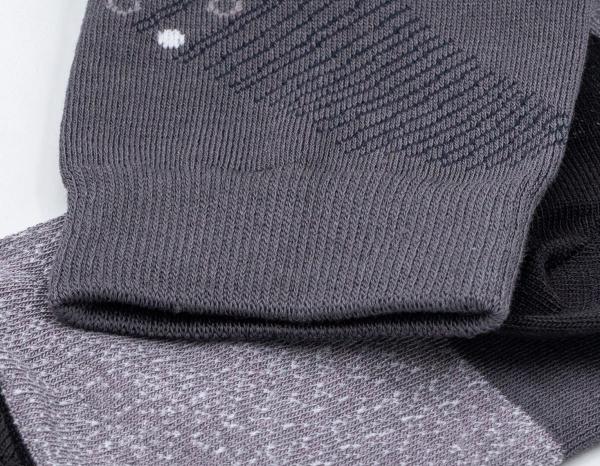 Snngging Resistance Elastane Cotton Dress Socks With Grey / Black Stripes