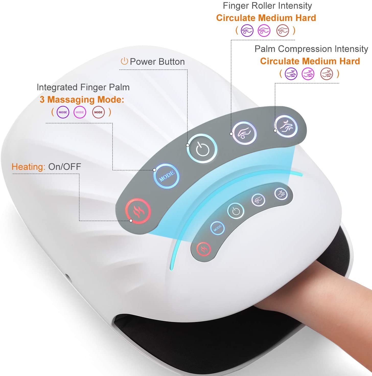 Кровообращение 240V ролика пальца Massager руки воздушного давления бесшнуровое