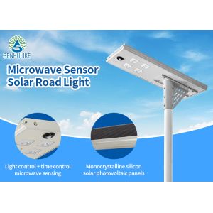 All-in-One Solar Street Light with Microwave Sensor, Dusk to Dawn Auto On/Off, No Wiring Zero Electricity Bill, IP65 Waterproof for Home Outdoor Security