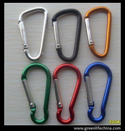 Professional 6cm aluminum carabiner keychain hooks popular logo printed promotional gifts