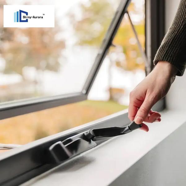 Anti Theft Aluminum Top Hung Window Double Glazed Tempered Glass Window